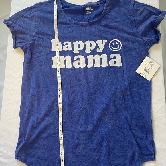 Blue Short Sleeve Tee with Happy Mama Print - Picture 6 of 7
